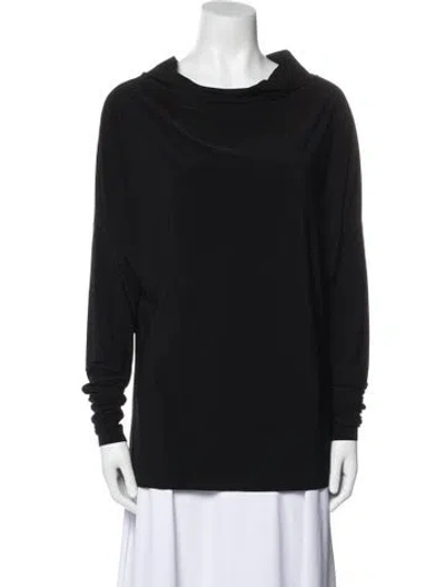 Pre-owned Norma Kamali Cowl Neck Long Sleeve Sweatshirt In Black