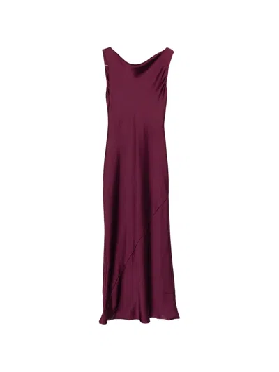 Norma Kamali Cowl-neck Maxi Dress In Purple