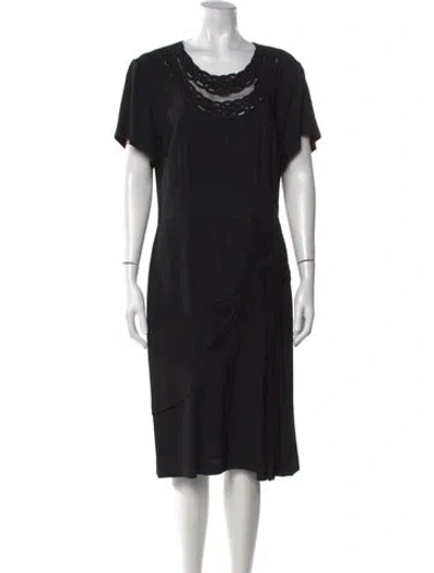 Pre-owned Norma Kamali Cowl Neck Midi Length Dress In Black