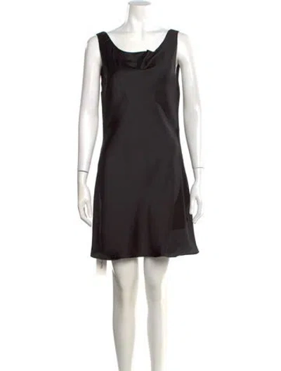 Pre-owned Norma Kamali Cowl Neck Mini Dress In Black