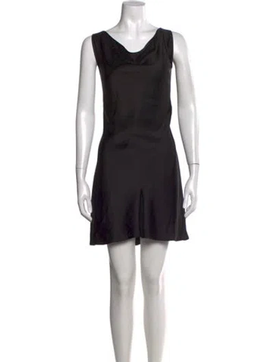Pre-owned Norma Kamali Cowl Neck Mini Dress In Black