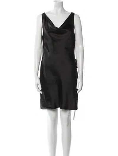 Pre-owned Norma Kamali Cowl Neck Mini Dress W/ Tags In Blue