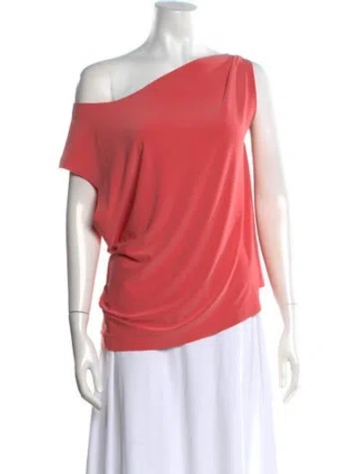 Pre-owned Norma Kamali Cowl Neck Short Sleeve Blouse In Pink