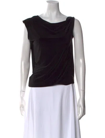 Pre-owned Norma Kamali Cowl Neck Sleeveless Top In Black