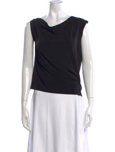 Pre-owned Norma Kamali Cowl Neck Sleeveless Top In Black