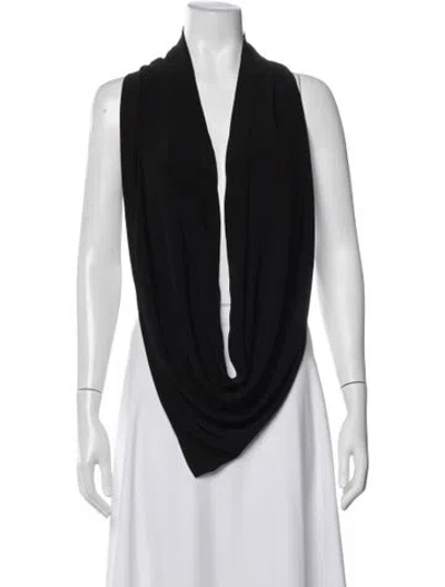 Pre-owned Norma Kamali Cowl Neck Sleeveless Top In Black