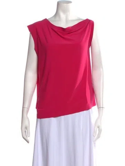 Pre-owned Norma Kamali Cowl Neck Sleeveless Top In Pink