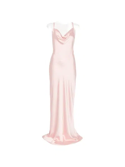Norma Kamali Cowl-neck Maxi Dress In Pink