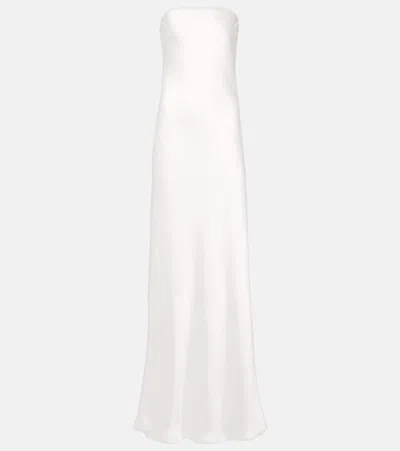 Norma Kamali Bias Strapless Gown In White