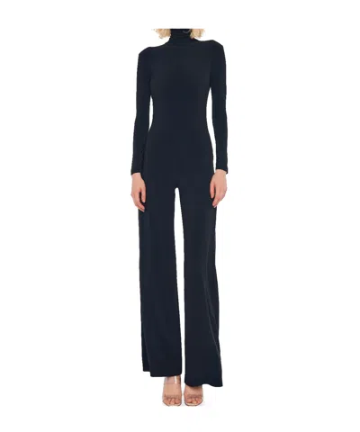 Norma Kamali Crepe Wide-leg Jumpsuit In Blue