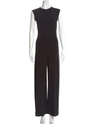 Pre-owned Norma Kamali Crew Neck Jumpsuit In Black