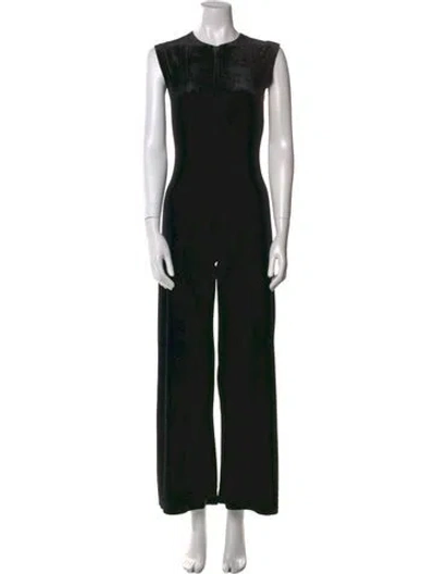 Pre-owned Norma Kamali Crew Neck Jumpsuit In Black