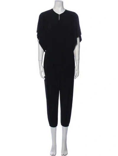 Pre-owned Norma Kamali Crew Neck Jumpsuit In Black