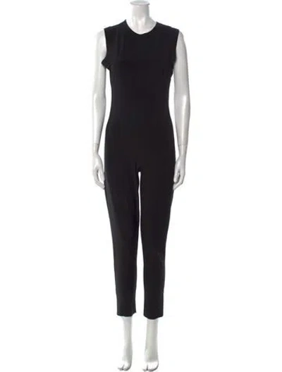 Pre-owned Norma Kamali Crew Neck Jumpsuit In Black