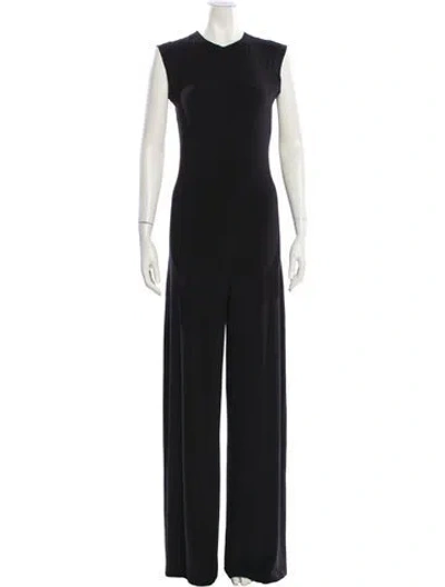 Pre-owned Norma Kamali Crew Neck Jumpsuit In Black