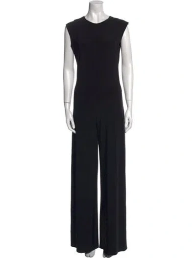 Pre-owned Norma Kamali Crew Neck Jumpsuit In Black