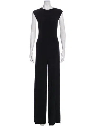 Pre-owned Norma Kamali Crew Neck Jumpsuit In Black
