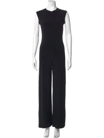 Pre-owned Norma Kamali Crew Neck Jumpsuit In Black