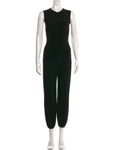 Pre-owned Norma Kamali Crew Neck Jumpsuit In Black