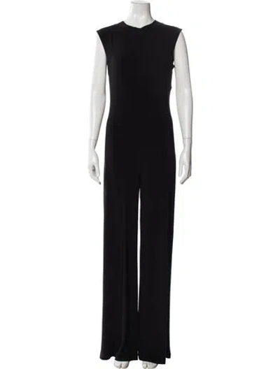 Pre-owned Norma Kamali Crew Neck Jumpsuit In Black