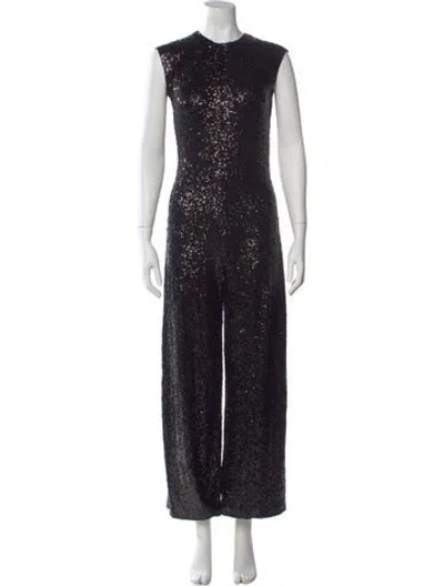 Pre-owned Norma Kamali Crew Neck Jumpsuit In Black