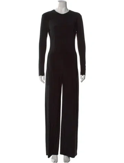 Pre-owned Norma Kamali Crew Neck Jumpsuit In Black