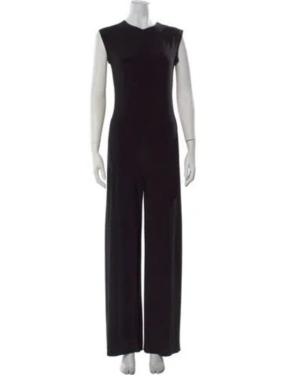 Pre-owned Norma Kamali Crew Neck Jumpsuit In Black