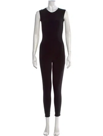 Pre-owned Norma Kamali Crew Neck Jumpsuit In Black