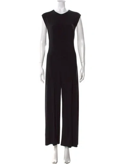 Pre-owned Norma Kamali Crew Neck Jumpsuit In Black