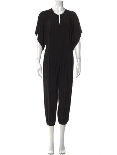 Pre-owned Norma Kamali Crew Neck Jumpsuit In Black