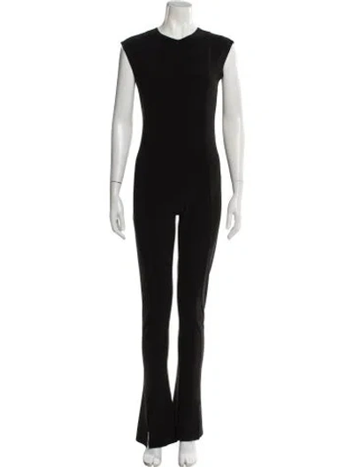 Pre-owned Norma Kamali Crew Neck Jumpsuit In Black