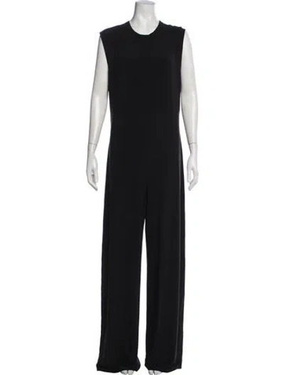 Pre-owned Norma Kamali Crew Neck Jumpsuit In Black