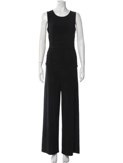 Pre-owned Norma Kamali Crew Neck Jumpsuit In Black