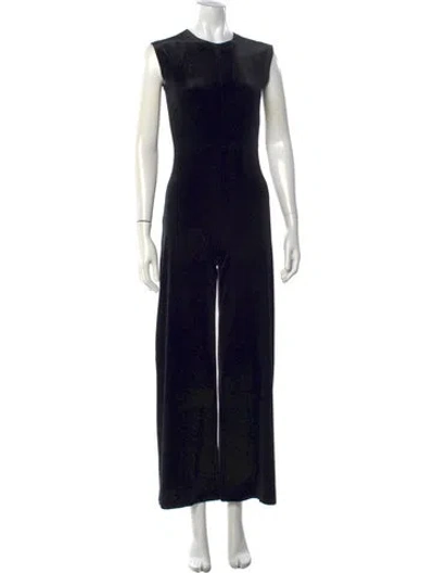 Pre-owned Norma Kamali Crew Neck Jumpsuit In Black