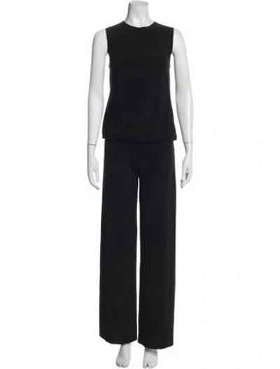Pre-owned Norma Kamali Crew Neck Jumpsuit In Black