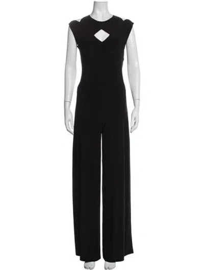 Pre-owned Norma Kamali Crew Neck Jumpsuit In Black