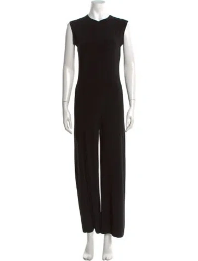 Pre-owned Norma Kamali Crew Neck Jumpsuit In Black
