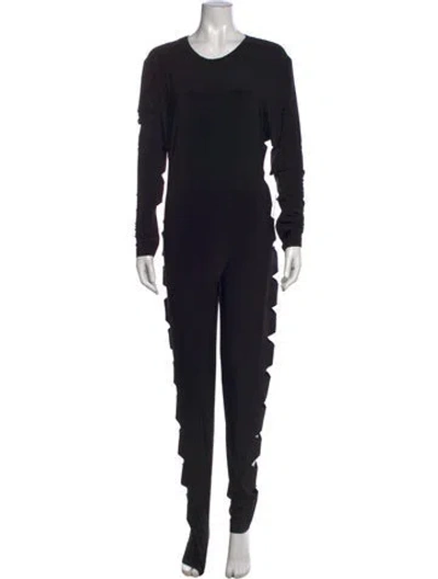 Pre-owned Norma Kamali Crew Neck Jumpsuit In Black