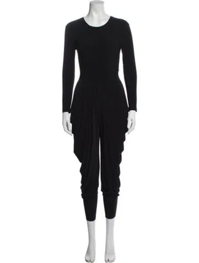 Pre-owned Norma Kamali Crew Neck Jumpsuit In Black