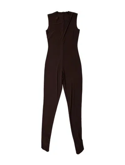 Pre-owned Norma Kamali Crew Neck Jumpsuit In Brown