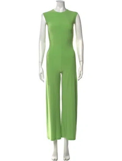 Pre-owned Norma Kamali Crew Neck Jumpsuit In Green