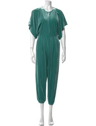 Pre-owned Norma Kamali Crew Neck Jumpsuit In Green