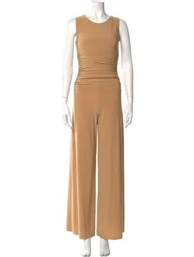 Pre-owned Norma Kamali Crew Neck Jumpsuit In Neutral