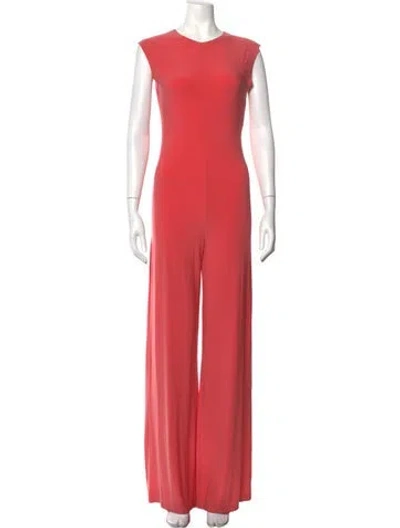 Pre-owned Norma Kamali Crew Neck Jumpsuit In Pink