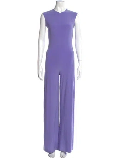 Pre-owned Norma Kamali Crew Neck Jumpsuit In Purple