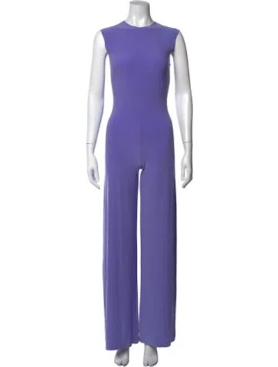 Pre-owned Norma Kamali Crew Neck Jumpsuit In Purple