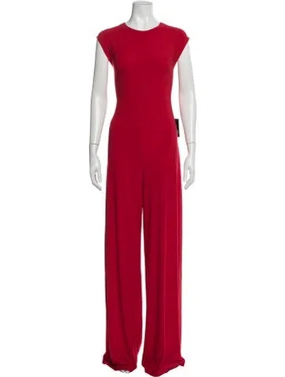 Pre-owned Norma Kamali Crew Neck Jumpsuit W/ Tags In Red