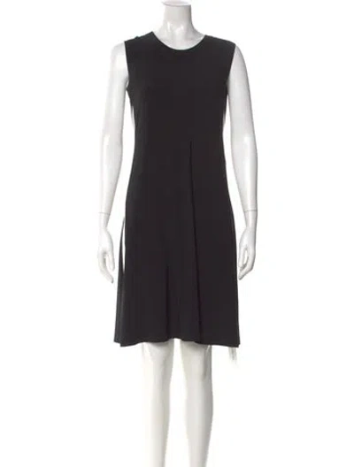 Pre-owned Norma Kamali Crew Neck Knee-length Dress In Black
