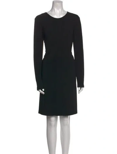 Pre-owned Norma Kamali Crew Neck Knee-length Dress In Black