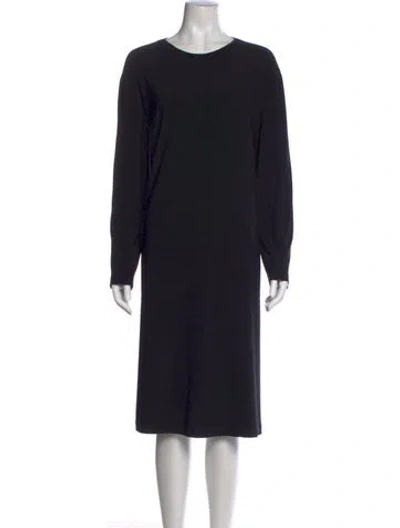 Pre-owned Norma Kamali Crew Neck Knee-length Dress In Black